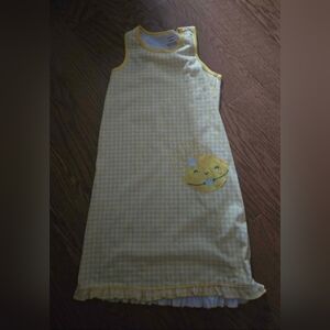 Carter's Yellow Gingham Sleeveless Nightgown with Lemon Applique